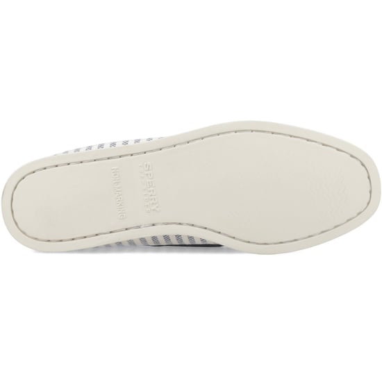 Sperry Authentisch Original Textile Damen Weiß/Navy Standard Bootsschuhe - Image 4