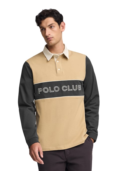 Poloshirt Daviero hellbraun mit gesticktem Polo Club-Logo - Image 3