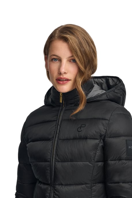 Jacke Cara Ultralight schwarz mit Polo Club-Logo - Image 4