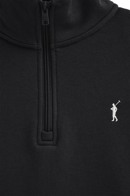 Sweatshirt schwarz mit halbem Reißverschluss und Rigby Go-Logo - Image 2