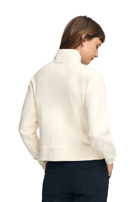 Sweatshirt ecru mit hohem Kragen, ganzem Reißverschluss und Rigby Go-Logo - Image 4