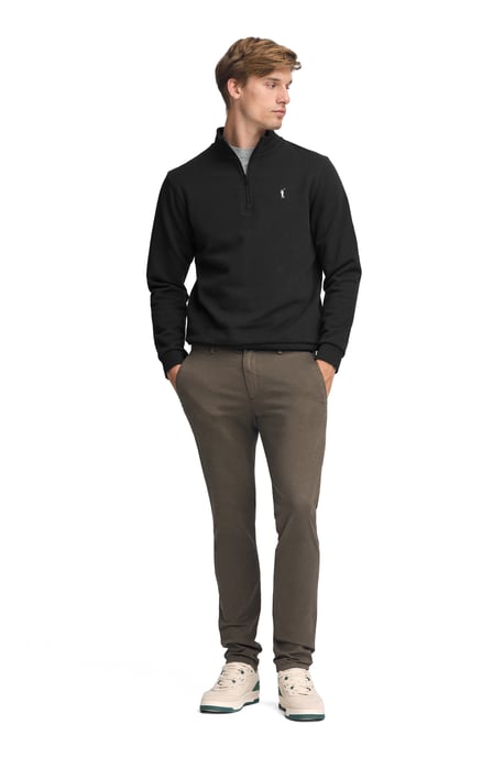 Sweatshirt schwarz mit halbem Reißverschluss und Rigby Go-Logo - Image 3