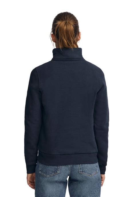Sweatshirt marineblau mit halbem Reißverschluss und Rigby Go-Logo - Image 4