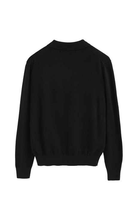 Pullover schwarz mit Polokragen aus Wollgemisch mit gesticktem Rigby Go-Logo - Image 2