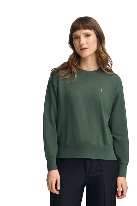 Pullover schlammgrün mit Rundhalskragen aus Wollgemisch mit gesticktem Rigby Go-Logo - Image 2