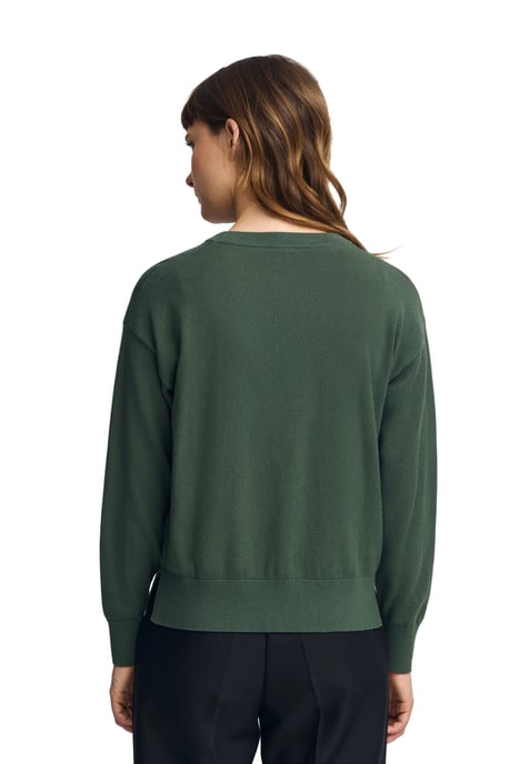 Pullover schlammgrün mit Rundhalskragen aus Wollgemisch mit gesticktem Rigby Go-Logo - Image 4