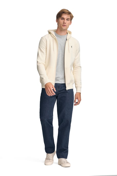 Sweatshirt ecru mit Kapuze, ganzem Reißverschluss und Rigby Go-Logo - Image 3