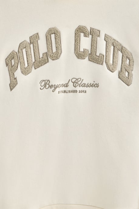 Sweatshirt ecru mit Kapuze und Logo Established 2012 Polo Club - Image 2