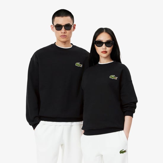 Lacoste - "Accent" Sweatshirt für Herren/Damen Unisex Fleece lose Passform (Schwarz) - Image 2