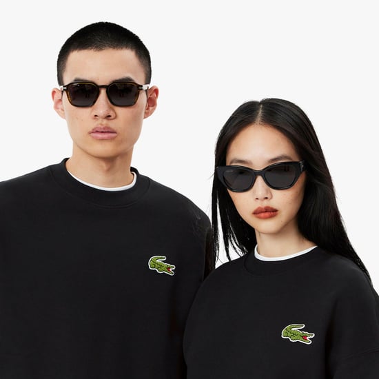 Lacoste - "Accent" Sweatshirt für Herren/Damen Unisex Fleece lose Passform (Schwarz) - Image 5