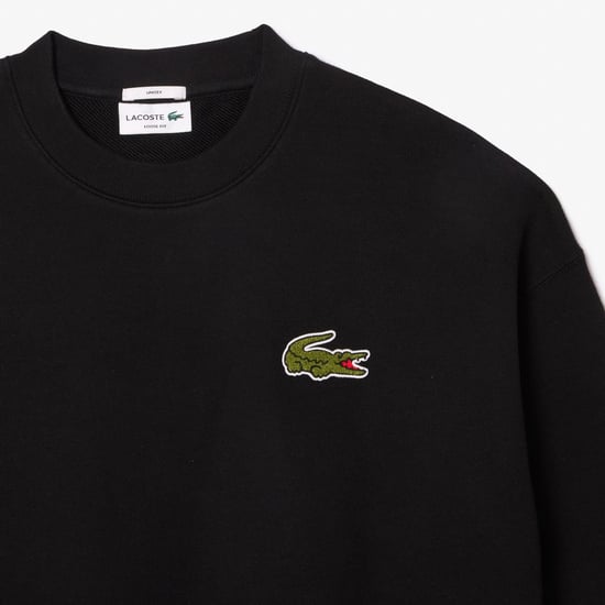 Lacoste - "Accent" Sweatshirt für Herren/Damen Unisex Fleece lose Passform (Schwarz) - Image 6