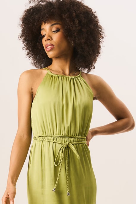 Grünes Neckholder-Maxikleid - Image 2