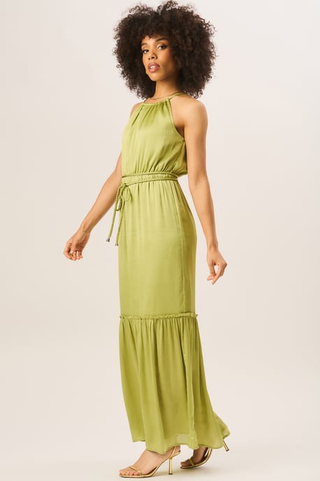 Grünes Neckholder-Maxikleid - Image 3