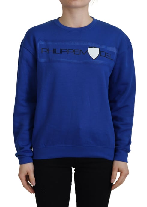Blaues Sweatshirt mit Rundhalsausschnitt, entspannter Schnitt - Image 1