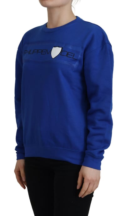 Blaues Sweatshirt mit Rundhalsausschnitt, entspannter Schnitt - Image 2