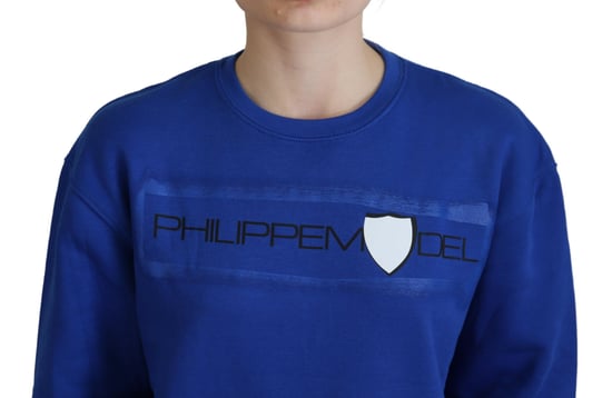 Blaues Sweatshirt mit Rundhalsausschnitt, entspannter Schnitt - Image 4