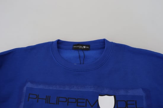 Blaues Sweatshirt mit Rundhalsausschnitt, entspannter Schnitt - Image 5