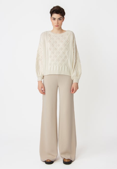O-Ausschnitt Pullover, Strukturmuster - Image 3
