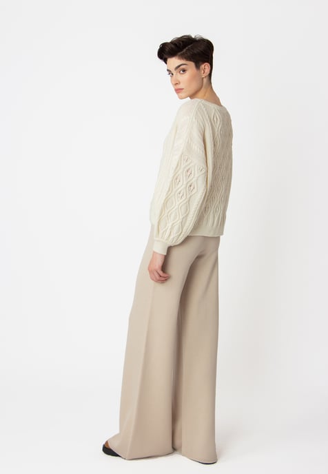 O-Ausschnitt Pullover, Strukturmuster - Image 4