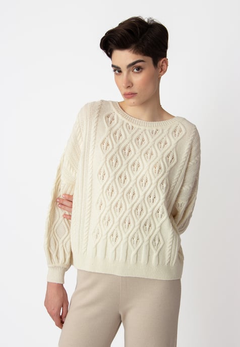 O-Ausschnitt Pullover, Strukturmuster - Image 5