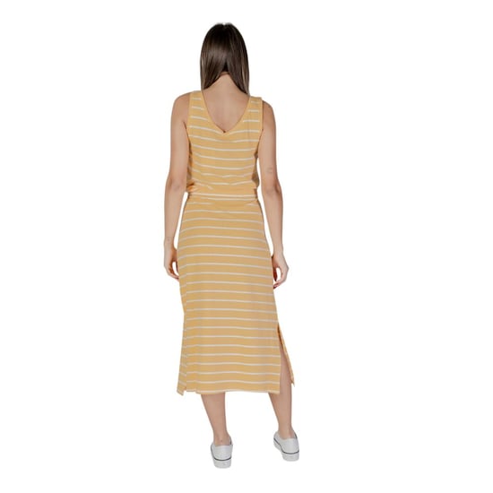 Gestreiftes Midi-Kleid mit Kordelzug in der Taille - Image 4