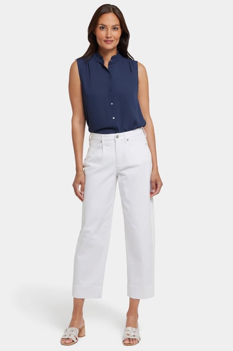 Ballon-Ankle-Jeans mit hohem Bund | Optisches Weiß - Image 1