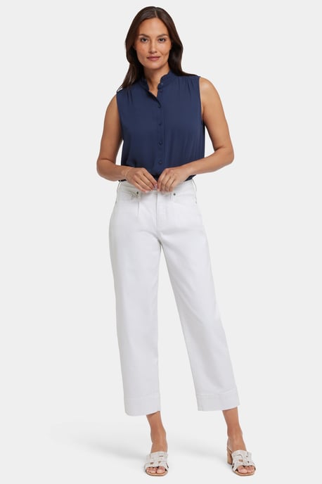 Ballon-Ankle-Jeans mit hohem Bund | Optisches Weiß - Image 4