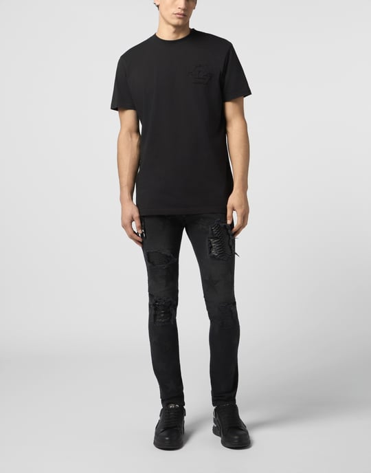 Round Neck T-Shirt Raw Edge Monogram Monogram - Image 4