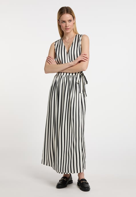 Dreimaster Wickelkleid Damen schwarz-wollweiß - Image 2