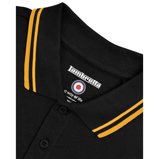 Lambretta - Poloshirt für Herren (Weiß/Schwarz/Gold) - Image 3