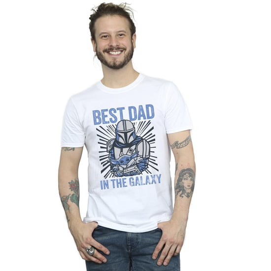 Star Wars - "Mandalorian Best Dad Galaxy" T-Shirt für Herren (Weiß) - Image 2