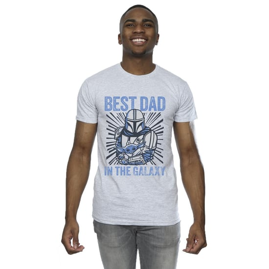 Star Wars - "Mandalorian Best Dad Galaxy" T-Shirt für Herren (Grau) - Image 2