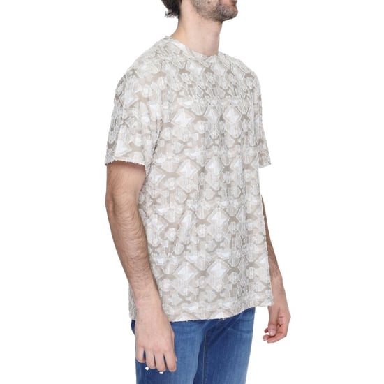 Beige Strukturiertes T-Shirt Modell An13368100127ro - Image 3