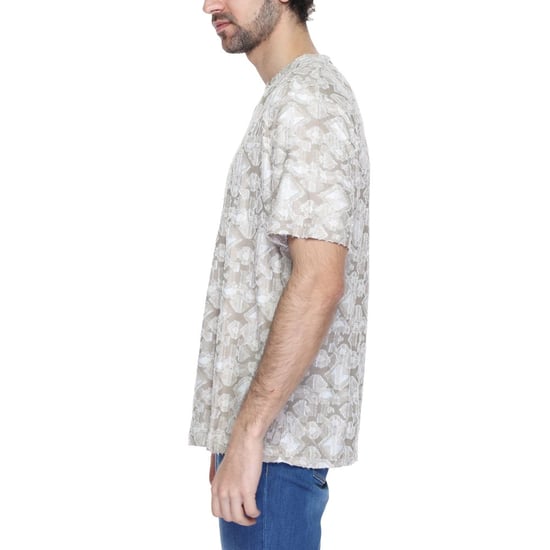 Beige Strukturiertes T-Shirt Modell An13368100127ro - Image 4