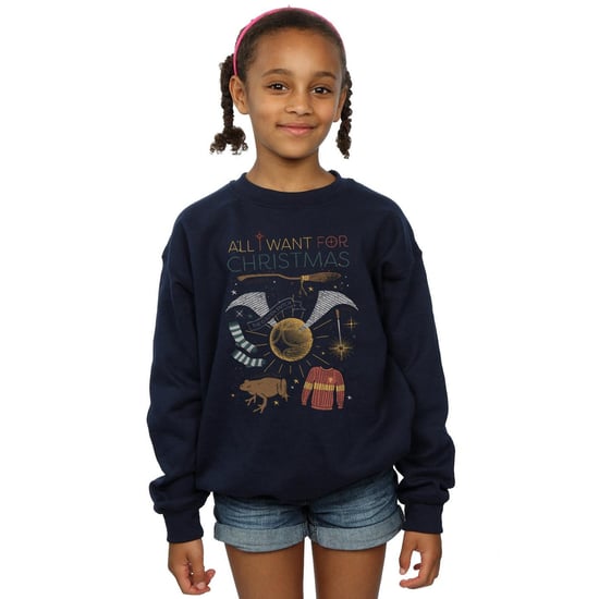 Harry Potter - "All I Want For" Sweatshirt für Mädchen (Marineblau) - Image 2