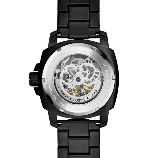 Fossil ME3080 Automatik-Skelett-Herrenuhr, 50 mm schwarzes Edelstahl - Image 2