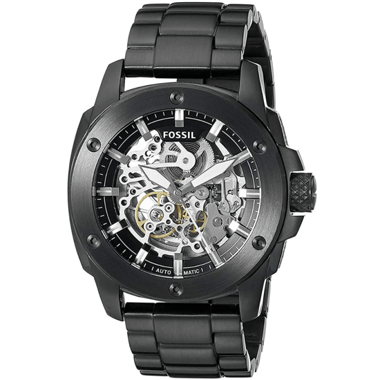 Fossil ME3080 Automatik-Skelett-Herrenuhr, 50 mm schwarzes Edelstahl - Image 4