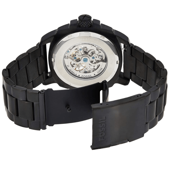 Fossil ME3080 Automatik-Skelett-Herrenuhr, 50 mm schwarzes Edelstahl - Image 5