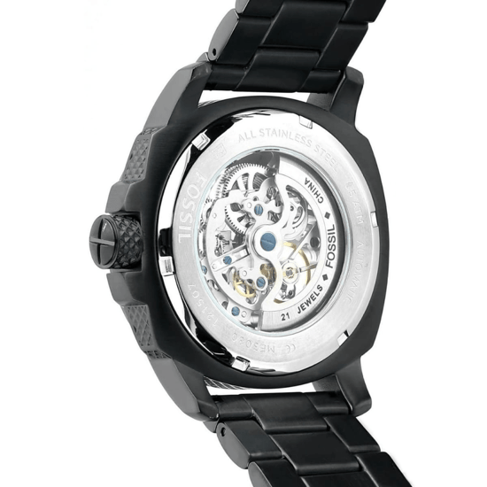 Fossil ME3080 Automatik-Skelett-Herrenuhr, 50 mm schwarzes Edelstahl - Image 6