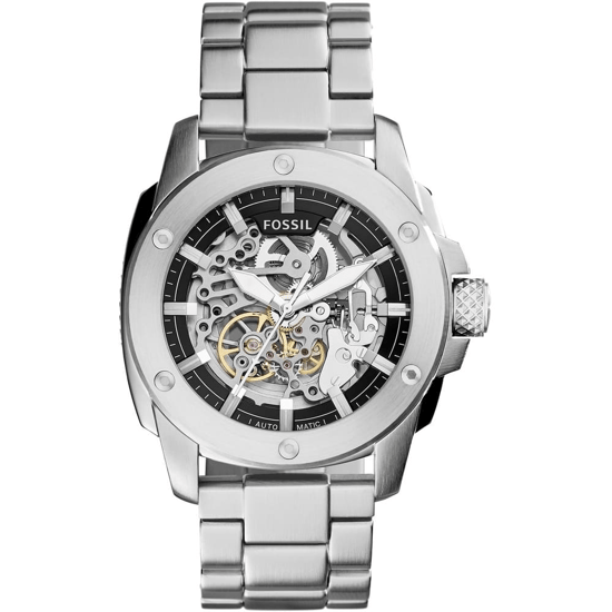 Fossil ME3081 Herren Automatik Skelett Uhr, 50 mm Silber Edelstahl - Image 1