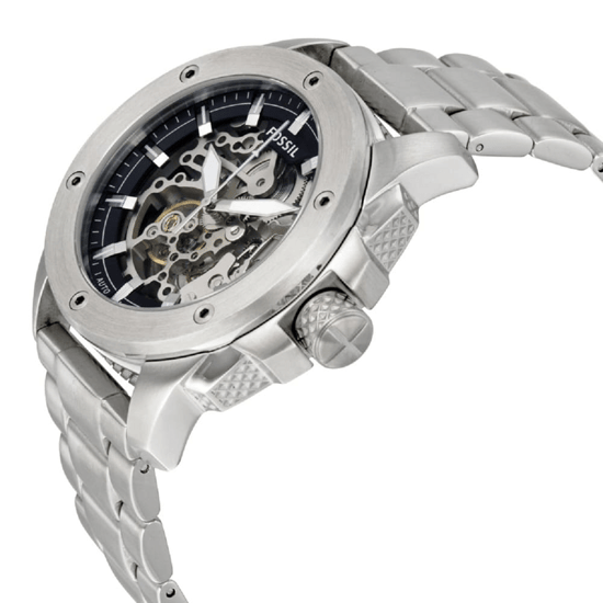 Fossil ME3081 Herren Automatik Skelett Uhr, 50 mm Silber Edelstahl - Image 3