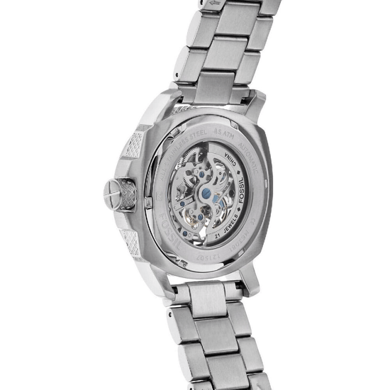 Fossil ME3081 Herren Automatik Skelett Uhr, 50 mm Silber Edelstahl - Image 4