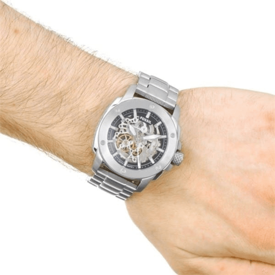 Fossil ME3081 Herren Automatik Skelett Uhr, 50 mm Silber Edelstahl - Image 6