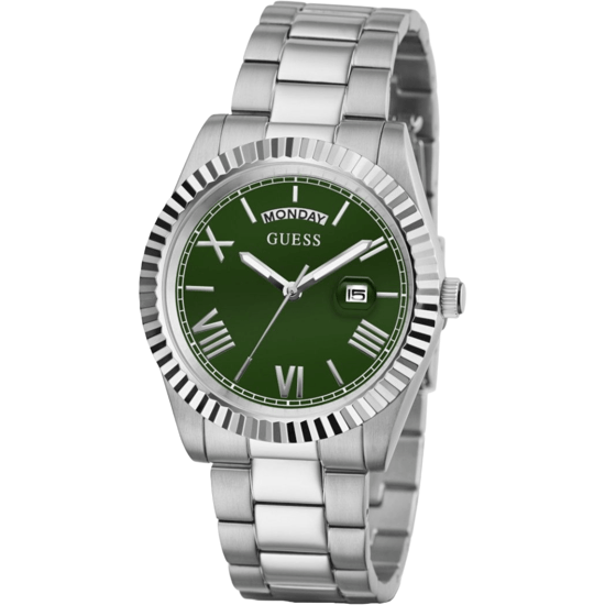 Guess Connoisseur GW0265G10 Herren Edelstahlarmbanduhr — 42 mm grünes Zifferblatt, Tag-Datum, 50m - Image 5