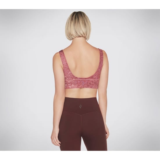 Skechers Performance Gosculpt Leoparden Longline-BH Polyester Damen Pink Sport-BH - Image 3