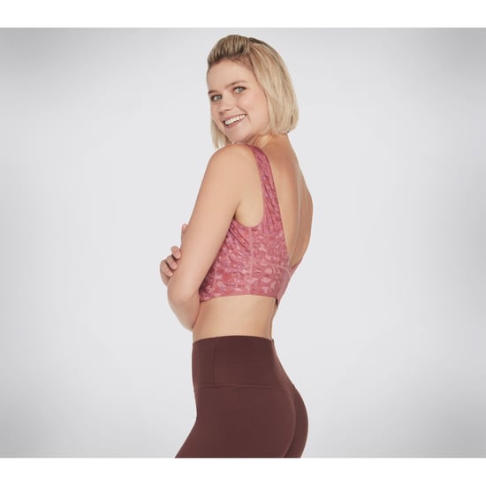 Skechers Performance Gosculpt Leoparden Longline-BH Polyester Damen Pink Sport-BH - Image 4