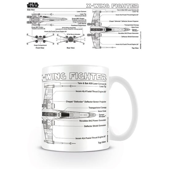 Star Wars - Kaffeebecher "X-Wing Fighter", Skizze (Weiß/Schwarz) - Image 3