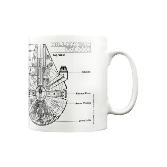 Star Wars - Kaffeebecher "Millennium Falcon", Skizze (Weiß/Schwarz) - Image 2