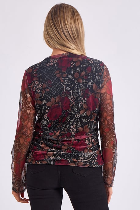 Bedrucktes Mesh-Top mit geraffter Front - Image 4