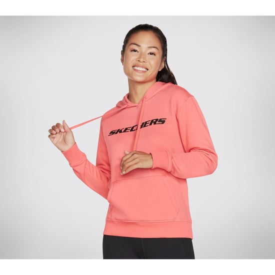 Skechers Performance Heritage Pullover Baumwolle Damen Pfirsich Kapuzenpullover - Image 2